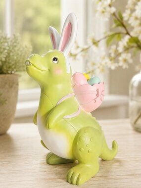 Easter Bunny T Rex Dinosaur Figurine Pastel Spring Decor 8” NWT